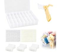 Embroidery Floss Organizer,24Grids Embroidery Thread Organiser Set,Cross Stitch String Storage Box,Floss Bobbins Thread Storage Box with Bobbin Winder,40*Sewing Bobbins,Sticker for DIY Craft Organiser