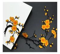 Embroidery Flower Patch 2pcs Plum Blossom Flower Applique Clothing Embroidery Patch Fabric Sticker Iron on Craft Sewing Repair Embroidered(Color 14)