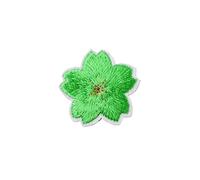 Embroidery Flower Patch 5pcs Colorful Cherry Blossoms Patches Clothe Embroidery Applique Sewing Supplies Decorative Pink Green Blue Red Sakura(Color 1)