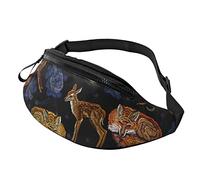 Embroidery Fox Deer Crossbody Bag Runner Small Hip Pouch Bum Bag Running Waistpack Bumbag Beltbag Sport Slim Fashionable for Jogging Hiking Woman