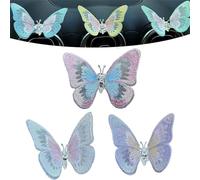 Embroidery Fragrance Butterfly Decoration, Hand Delicate Car Air Outlet Decor, Scented Automotive Interior Accessories for Car or Home for Girls and Women (A)