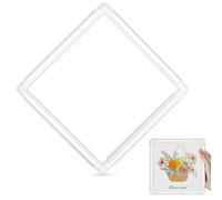 Embroidery Frame 27.9x27.9cm | Clip-On Polypropylene Cross Stitch Hoop with No-Sew Clips | Universal Craft Frame for Needlepoint, Quilting & Silk Painting | Reusable White Plastic DIY Tool