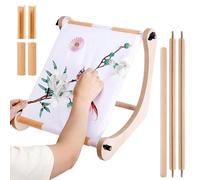 Embroidery Frame - Adjustable Wood Stitching Stand | Needlework Quilting Support System, Craft Display Holder for Sewing Crochet Tapestry Quilting Work Tables Chairs Sofa Travel Home Use Kit