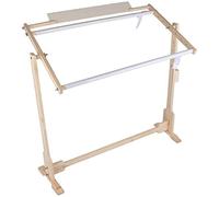 Embroidery Frame for Cross Stitching, Large Cross Stitch Frames and Stand, Adjustable Embroidary Easel, 360 Degree Tapestry Frame Hoop DIY Craft Tool with PVC Clip and Holder Roller, 14ct 80cm