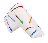 Embroidery Golf Putter Cover Rocket Pattern Golf Putter Protective Guard Synthetic Leather Golf Mallet Putter Headcover Golf Blade Putter Cover Golf Club Protector (Blade Putter Cover -White)