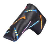 Embroidery Golf Putter Cover Rocket Pattern Golf Putter Protective Guard Synthetic Leather Golf Mallet Putter Headcover Golf Blade Putter Cover Golf Club Protector (Blade Putter Cover -Black)