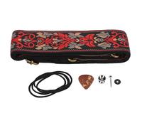 Embroidery Guitar Strap Thickened and Widened Acoustic Electric Bass Strap Multifunctional Guitar Accessory (Black)