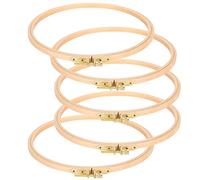 Embroidery Hoop 5PCS, 19cm/7.5in Wooden Round Cross-Stitch Hoop Ring Circular Frame Round Embroidery Hoop Circle Cross Stitch Hoop Ring Retro DIY Sewing Accessory Tools