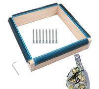 Embroidery Hoop Frame - Reusable Scroll Frame for Cross with Needle - Needle Frame Sewing Tool Wood with Gripper Strips Outward-Facing Steel Needles for Art Craft