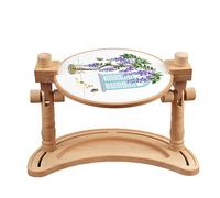 Embroidery Hoop Holder - Adjustable Embroidery Stand with Beech Wood Frame | Natural Craft Tool for Crafts, Sewing, Embroidery Art and Handmade Embroidery Hoop Decorations Easy to Assemble