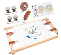 Embroidery Hoop Holder - Rectangular Embroidery Hoop for Precise Embroidery | Adjustable Cross Needle Roller Frame Made of Beech Wood | Needle Point Holder with Floor Stand, Lap Frame Ideal for Sewing