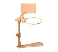 Embroidery Hoop Holder Stand with Wooden Base and Pattern, A