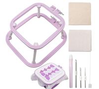 Embroidery Hoop Set - Double Layer Frame, Adjustable Punch Needle, Cotton Linen Fabric, Metal ABS Construction | Practice Hand Sewing, Sewing Projects, Textile Design, Learning Activity, Needle Art