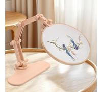 Embroidery Hoop Stand Adjustable Embroidery Table Stand, Beech Wood Cross Stitch Hoop Holder, Rotatable Embroiderys Hoops Lap Stands for Cross Stitch DIY Embroiderys