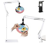 Embroidery Hoop Stand Embroidery Floor Stand Embroidery Lap Stand Suitable for Embroidery Hoops,Embroidery Stand for Cross Stitch Supplies(White) - Dual Mode