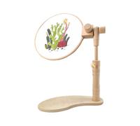 Embroidery Hoop Stand - Rotating Wooden Lap Frame | Adjustable Cross Holder | Beech Wood Craft Tool for Hand Sewing, Craft, Quilting, Beginners
