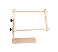 Embroidery Hoop Stand, with Adjustable Hands-Free Needlework Holder, 9.06×18.11in, Embroidery Lap Frame, Wooden Craft Organizer, Sturdy Base Support, for Women Home Party Workshop