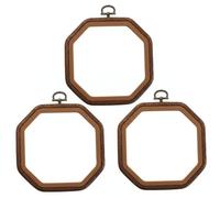 Embroidery Hoops, 3Pcs Imitated Wood Octagonal Frame Cross Stitch Hoop Ring for Embroidery Art Craft Sewing Ornaments Hanging Decoration