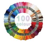 Embroidery Kit - 100 Colored Cotton Threads for Cross Stitch, Friendship Bracelets & Crafts