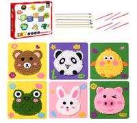 Embroidery Kit - Animal Needle Kit Embroidery 6 Set | Educational Easy Felt Painting Embroidery Kit, Kids Needle Embroidery Kit for Beginners Adults