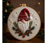 Embroidery Kit,Christmas Embroidery Starter Kits,Christmas Crochet Kit,Christmas Cross Stitch Kits,DIY Embroidery Supplies Kit for Adults Beginners,Handmade Sewing Craft Set (F)