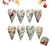 Embroidery Kit,Christmas Heart Embroidery Kit,Christmas Decorations,DIY Heart-Shaped Christmas Decoration for Beginners,Christmas Holiday Embroidery Set,Hand Embroidered Ornament Craft Kit (8pc)