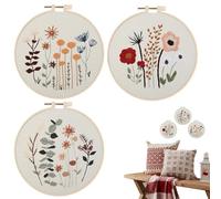 Embroidery Kit for Adults,Sewing Project Tool with Floral Pattern and Step by Step Instructions | Embroidery for Adults Beginners - For Teenagers Wife Husband Son Daughter Family U