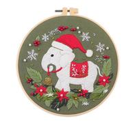 Embroidery Kit for Beginners 3D Snow Tree Deer Christmas with EN Instructions Needle Thread Stamped Cloth for Gift Hobby Kits for Adults(C2)