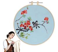 Embroidery Kit for Beginners Cross Stitch Handmade Artwork DIY Crafts for Adults with 1 Embroidery Circle Colored Thread Needle and Instructions 0816