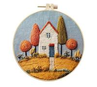 Embroidery Kit for Beginners Flower Butterfly Starter Stitches Practice Stamped Cross Stitch Sets with Tools Hobby Kits for Adults(#B)