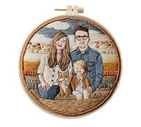 Embroidery Kit for Beginners Flower Butterfly Starter Stitches Practice Stamped Cross Stitch Sets with Tools Hobby Kits for Adults(#D)