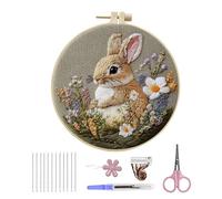 Embroidery Kit for Beginners | Supplies for Fun Spring Crafts on Fabric | Easter Bunny DIY Embroidery Kit - for Adults Women Girls Home Apartment Dorm Approx