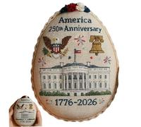 Embroidery Kit for Celebrating America's 250th Anniversary Egg Shaped Patriotic Craft Kits Beginner Embroidery Kit for Adults Crafts for Adults Adult Craft Kits
