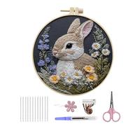 Embroidery Kit - Funny Fabric Craft Materials for Spring - DIY Easter Bunny Embroidery Kit | for Adults Girls Women at Home Apartment College Dorm Camping Travel Holiday Party
