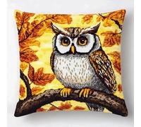 Embroidery Kit Pillowcase, Owl on a Branch Cross Stitch Cushion Kit,DIY Embroidery Pillow Case,Pillow Cover Kits, Sewing Art Home Decoration 45X45cm