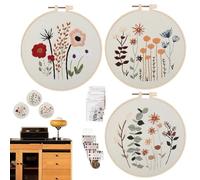 Embroidery Kit | Sewing Project Tool With Floral Pattern And Step By Step Instructions - Handmade Embroidery Practice Kit | For Men Women Boys Young Teens Wife Husband Fig