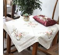 Embroidery Kit Tablecloths, Embroidery Set Beginners Garden Flower DIY Handmade Cross Stitch Pre-Printed DIY Embroidery Delicate Design Made of Knitted Lace, Embroidery Set with Embroidery Template