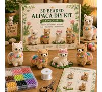 Embroidery kit Tiny 3D Animal Bead Beading, 2026 Easy DIY Beading Embroidery Kit,Creatively 3D Beaded Animals Jewelry Art Craft Kits, for Adults Teens Beginners,Craft Lovers,Instructions (Alpaca)