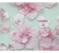 Embroidery Lace Tulle Fabrics, Beading 3D Embroidered Lace Fabric for Wedding Dress DIY Multicolor 1-5 Meters(Light Pink,1Meter)