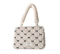 Embroidery Laptop Bag Soft Fleece Notebook Sleeve Quilted Storage Bag (A)