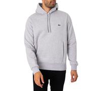Embroidered Logo Hoodie in Cotton Mix Grey Marl