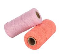 Embroidery Machine Thread 2Pcs 8/4 Cotton Warp Yarn 1mm Diameter 250M Rolls - Strong, Fade - Color for Weaving Carpets, Ribbons, Blanket Crafting