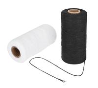 Embroidery Machine Thread 8/4 Cotton Warp Yarn, 2Pcs Black and White, 250 Meters Each - High Strength and Soft Texture, Anti - Fracture, Ideal for Weaving and Carpets