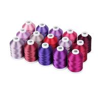 Embroidery Machine Threads 15 Options Colors Set Polyester 40WT 120D Thread for Sewing for Bracelet Making, Crafting(Purple)