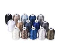 Embroidery Machine Threads 15 Options Colors Set Polyester 40WT 120D Thread for Sewing for Bracelet Making, Crafting(Grey)