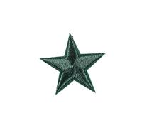 Embroidery Patch 10PCS Multi-Colored Star Embroidered Patches Sew Iron On Clothing Gold Silver for Clothes Appliques Craft Sticker Stripes for Clothes(Dark Green)