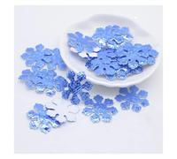 Embroidery Patch 120Pcs Glitter Silver Snowflake Cloth Appliques Sewing On Christmas Decor Accessories Clothing Bag Hat DIY Patches for Clothes(Blue)