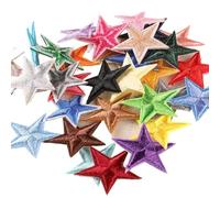 Embroidery Patch 30pcs Random Mixed Patch Set Iron On Cartoon Cute Embroidered Applique Patches for DIY Handwork Clothing Stickers Sewing(Antique Silver)