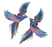 Embroidery Patch, Embroidery Patch Multicolor Birds Iron-On Appliques 2 Pairs(Color-1)