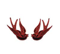 Embroidery Patch, Embroidery Patch Multicolor Birds Iron-On Appliques 2 Pairs(Color-7)